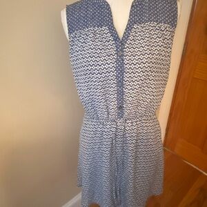 GAP Blue and White Buttoned Sleeveless Sundress